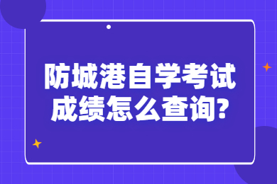 防城港自學考試成績怎么查詢?